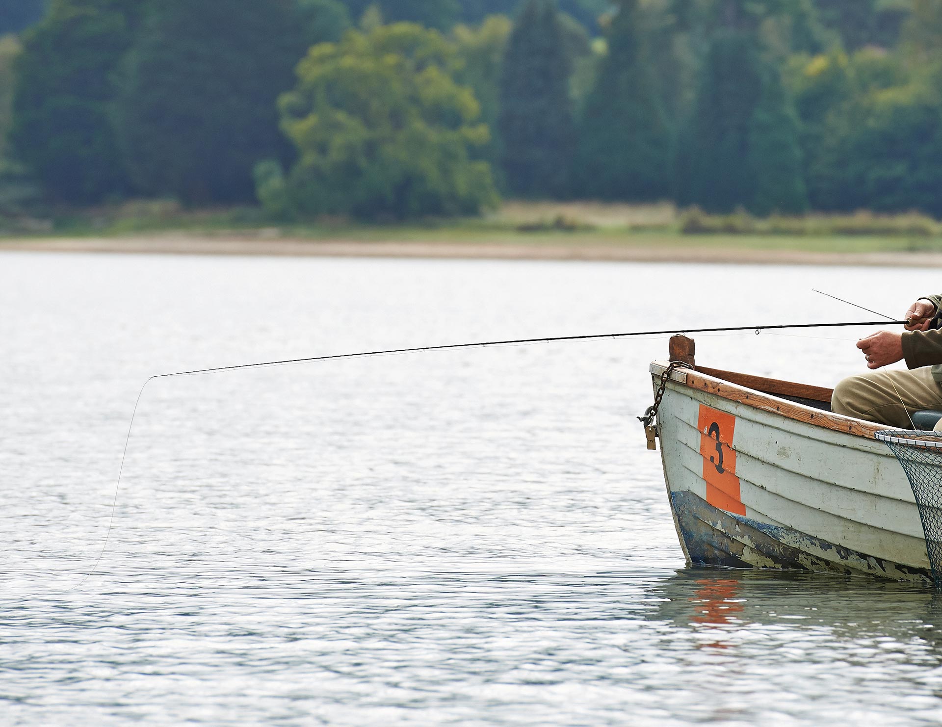 Holding the rod level with the water creates slack line.