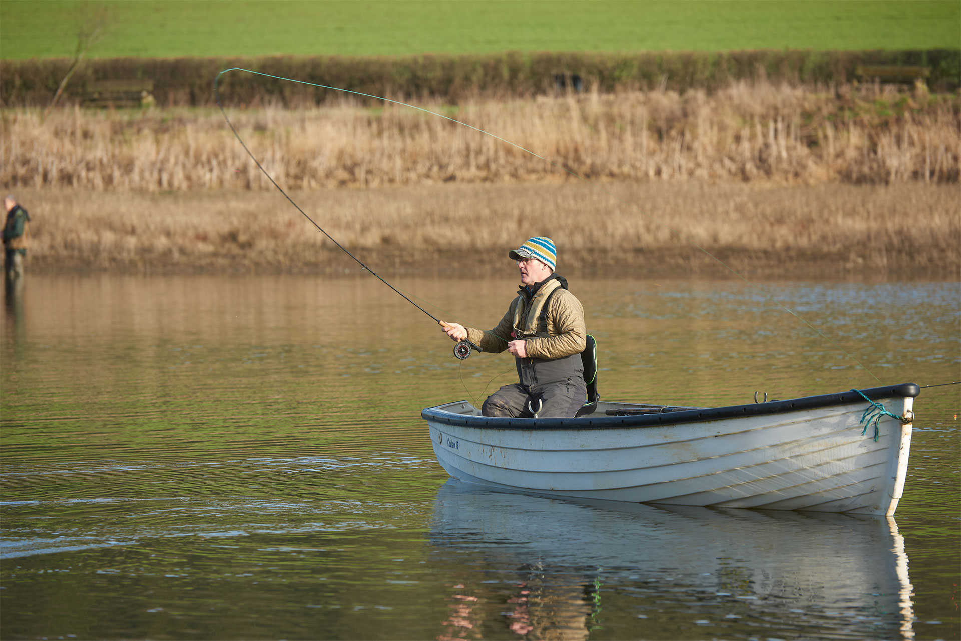 Boat fishing with a sinking line