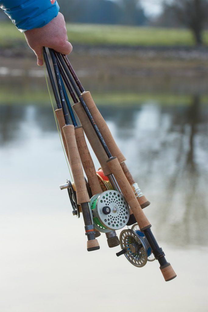 Testing a group of fly rods