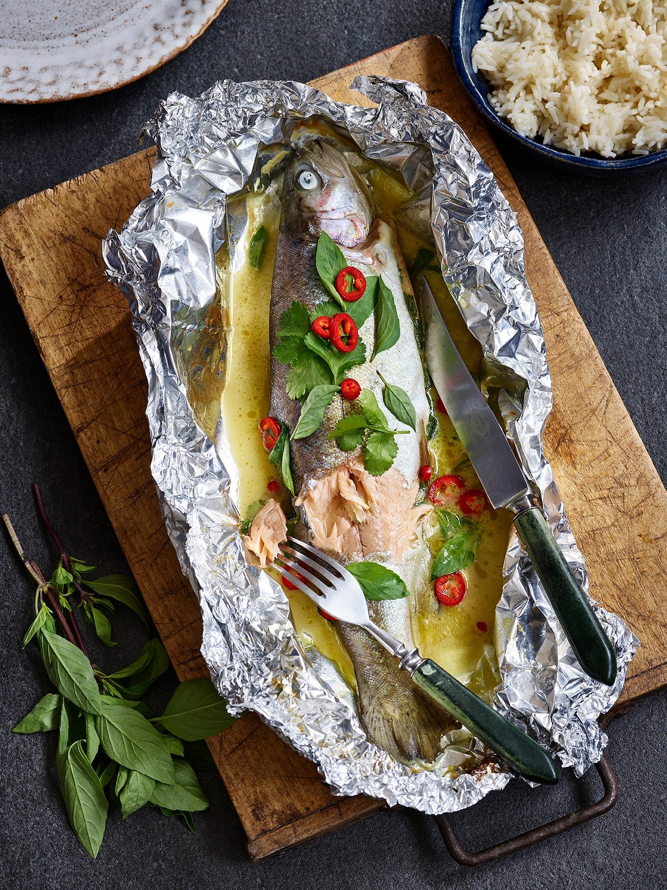 Green curry trout