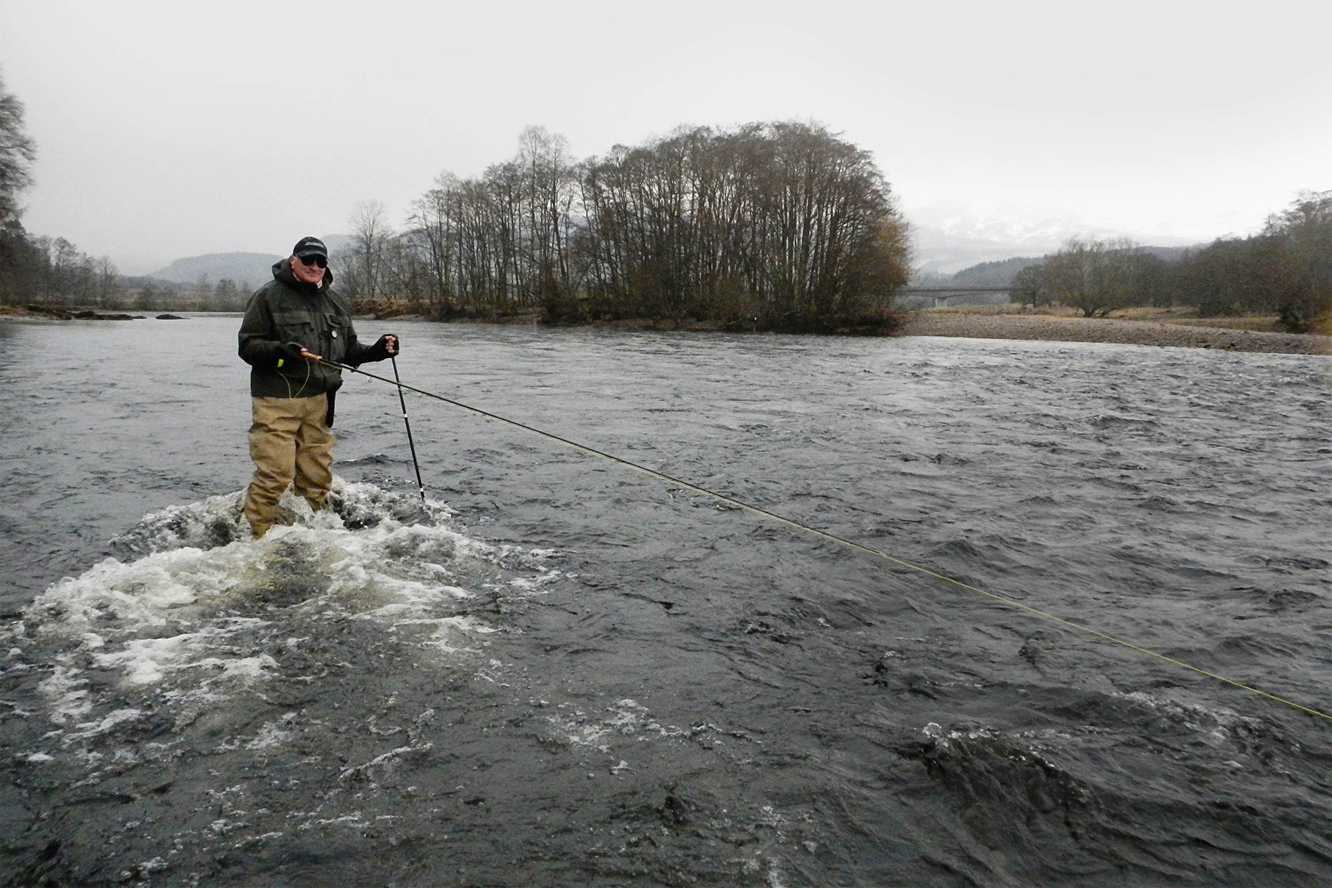 Fishing in bleak conditions